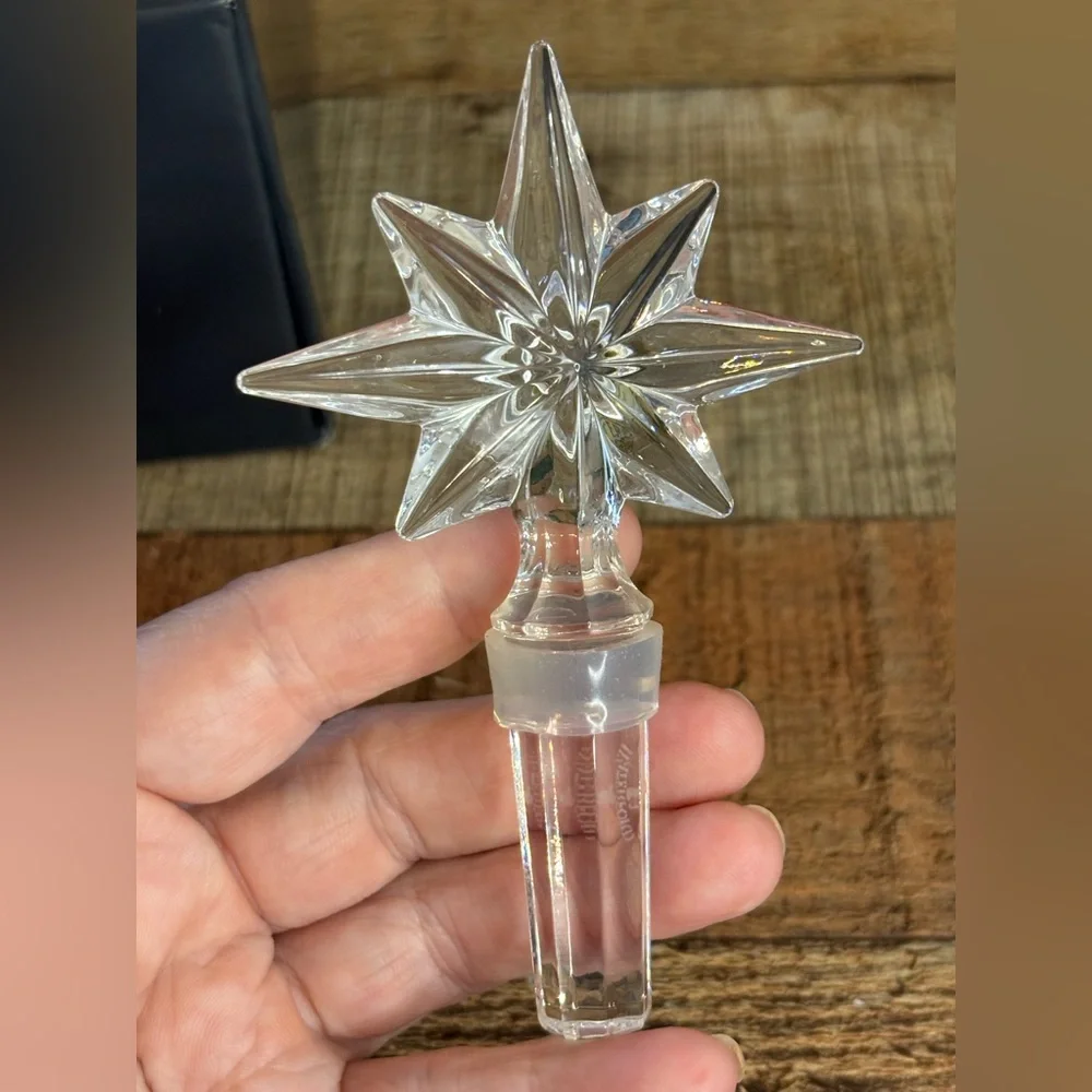 Pair of Waterford Crystal Congratulation Star Wine Bottle Stoppers Gift NIB